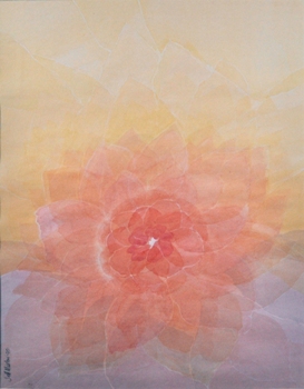 Pink Bloom, Painting by Jeff Mistri, Watercolour on Paper, 25 X 18.5 inches